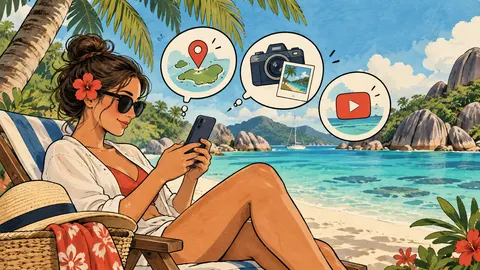 Туристка рассчитывает объём eSIM для Сейшел