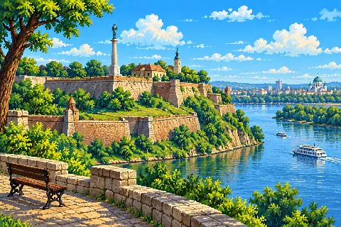 Пиксельная иллюстрация: Сербия